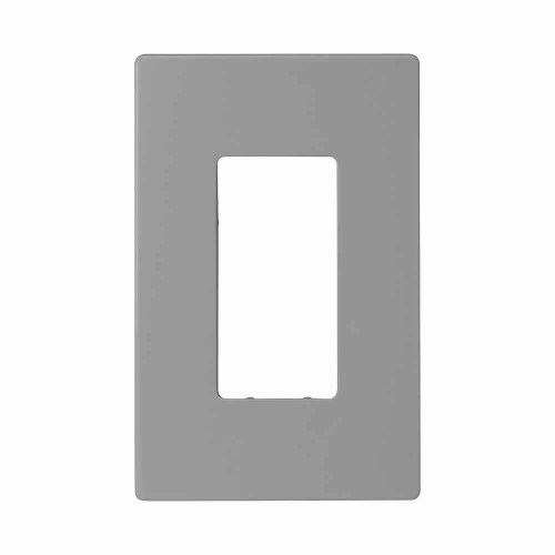 Eaton PJS26GY Screwless wallplate, Screwless, Gray, Decorator Cutout, Polycarbonate, Single- gang, Mid-size