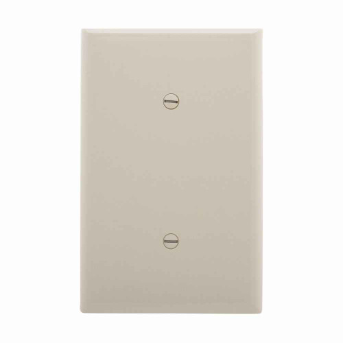 Eaton PJ14LA Blank wallplate, Strap mount, Lt. Almond, Blank Cutout, Polycarbonate, Single- gang, Mid-size