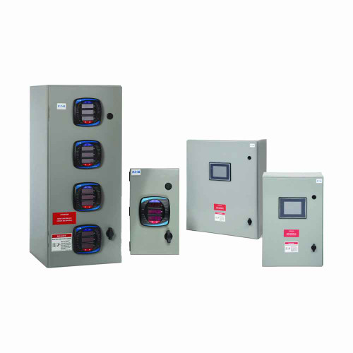 Eaton PXM1300TA15-3B6E-M-D enclosed meter, 6-PXM1300(Trnsdcr,415Vac/300Vdc MaxCntrlPwr,5A Input,MRTU,MTCP),5-PXM1K RemDisp(MNTd INT Door),NEMA3R,CPT(480Vac/120Vac),8Prt EthSw w/PS,SEP Fuse Disc (CPT,ea PXM1k CntrlPwr, ea PXM1k Vin),INT Door,EXT Door.