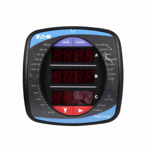 Eaton PXM2270MA65105-3B Power quality plus meter, 768 MB, Integral display, 60 Hz , 5A secondary, 90-265 Vac/dc, 4 analog outputs: 4-20 mA, Gateway card