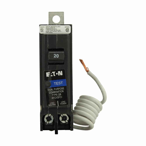 Eaton QB1020AFGF Bolt-on dual function AF/GF 1P 20A circuit breaker