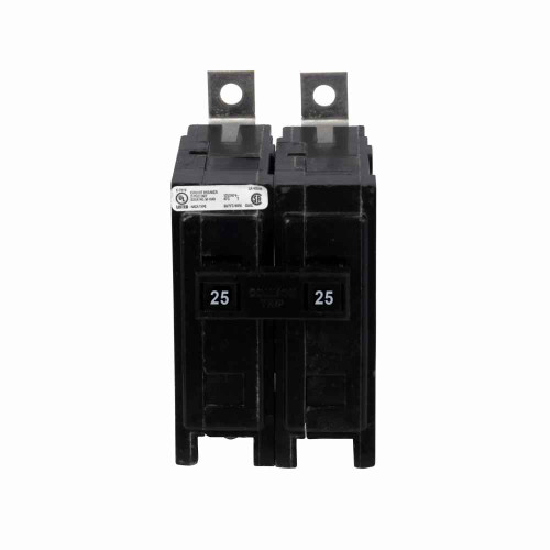 Eaton QBHW2025V Quicklag Industrial Thermal-Magnetic Circuit Breaker, 25A, QBHW type, 22 kAIC, Two-pole, Non-Interchangeable, 120/240V, 50° C Calibration