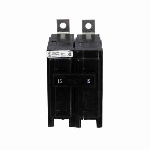 Eaton QBHW2015HVH08 Quicklag Industrial Thermal-Magnetic Circuit Breaker, 15A, QBHW type, 22 kAIC, Two-pole, Non-Interchangeable, 240V, 50° C Calibration, Marine duty