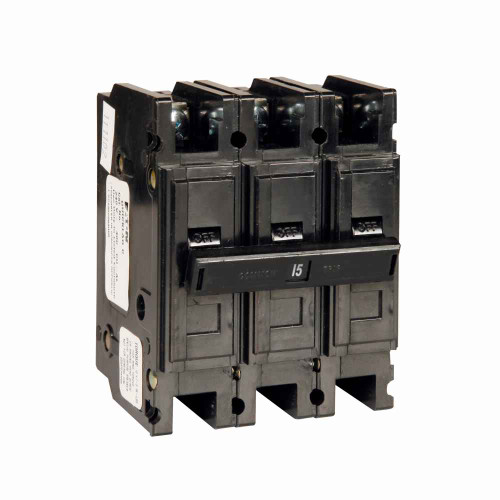 Eaton QC3015H Quicklag Type QC Industrial Thermal-Magnetic Circuit Breaker,Industrial circuit breaker,15 A,10 kAIC,Three-pole,240 V,Thermal-magnetic,QC,Non-interchangeable