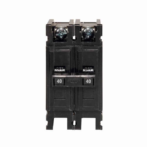 Eaton QC2040 Quicklag Type QC Industrial Thermal-Magnetic Circuit Breaker,Industrial circuit breaker,40 A,10 kAIC,Two-pole,120/240 V,Thermal-magnetic,Cable-in/cable-out,QC,Non-interchangeable