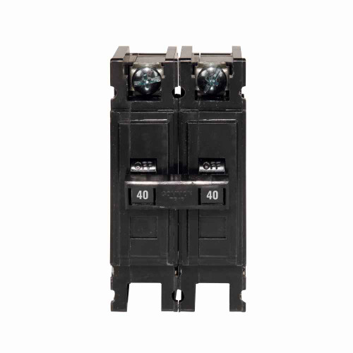 Eaton QC2040D Quicklag Type QC Industrial Thermal-Magnetic Circuit Breaker,Industrial circuit breaker,High Intensity Discharge,High intensity discharge,40 A,10 kAIC,Two-pole,120/240 V,Thermal-magnetic,Cable-in/cable-out,QC,Non-interchangeable