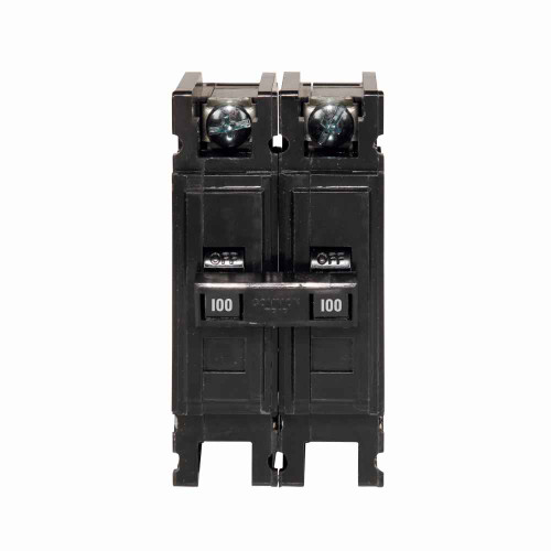 Eaton QC2100T Quicklag Type QC Industrial Thermal-Magnetic Circuit Breaker,Industrial circuit breaker,100 A,10 kAIC,Two-pole,120/240 V,Thermal-magnetic,Cable-in/cable-out,QC,Ring or spade lug terminals,Non-interchangeable