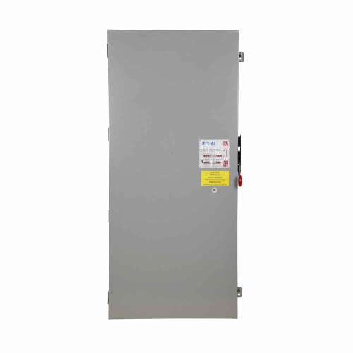 Eaton DH227FGK Heavy duty single-throw fused safety switch, Enhanced visible blade, 800 A, NEMA 1, Painted steel, Class L, Two-pole, Two-wire, 240 V, Max Hp: 100, 250 hp (3PH @ Std fuse/time delay), (4)#1/0-(4)750 kcmil Al