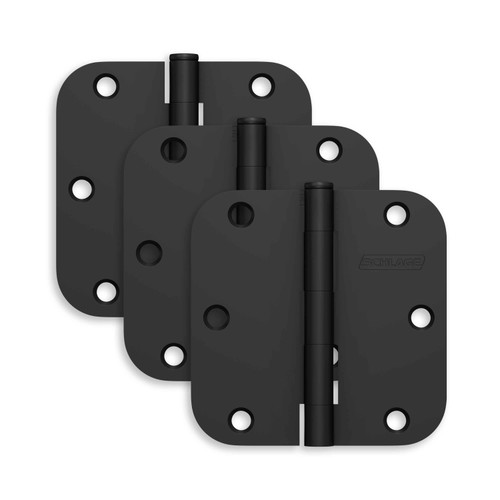 Schlage Residential Schlage Residential Pack of Three 3.5" x 3.5" 5/8" Radius Corner Plain Bearing Mortise Hinges SCR-S3P1011