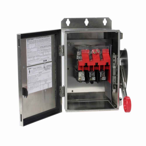 Eaton DH261UWK Heavy duty single-throw non-fused safety switch, Single-throw, 30A, NEMA 4X, Stainless steel, , Non-fusible, Two-pole Eaton DH261UWK Heavy duty single-throw non-fused safety switch, Single-throw, 30A, NEMA 4X, Stainless steel, , Non-fusible, Two-pole