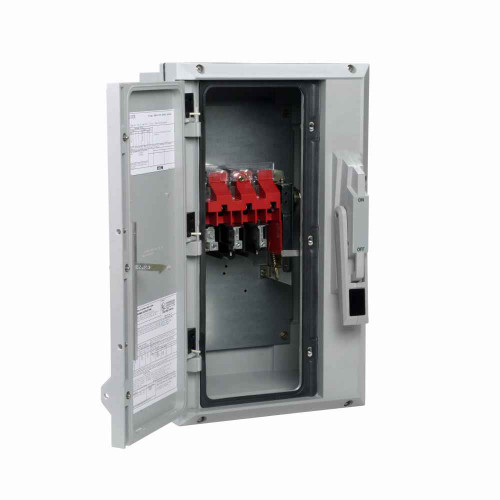 Eaton DH262FCK Heavy duty single-throw fused safety switch, 60 A, NEMA 4X, Non-metallic, KRYDON, Class H, Fusible without neutral, Two-pole, Two-wire, 600 V, Max Hp: 20, 25 hp/25 hp (1PH @480,600 V TD/600 Vdc), #14-#2 Cu/Al