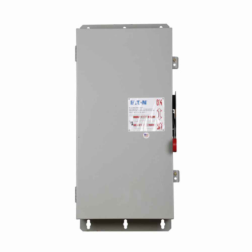Eaton DH324FDK Heavy duty single-throw fused safety switch, 200 A, NEMA 12/3R, Painted galvanized steel, Class H, Fusible without neutral, Three-pole, Three-wire, 240 V, Max Hp: 15, 25/60/40 hp (1,3PH @Std/3PH @TD/250 Vdc), #6-250 kcmil Cu/Al