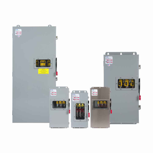 Eaton DH363UWKW Heavy duty single-throw non-fused safety switch, Single-throw, 100A, NEMA 4X, Non-fusible, Three-pole, Three-wire, 20 at 240 Vac TD 1 Ph, 40 at 480 Vac TD 1 Ph, 50 at 600 Vac TD 1 Ph, 40 at 240 Vac TD 3 Ph