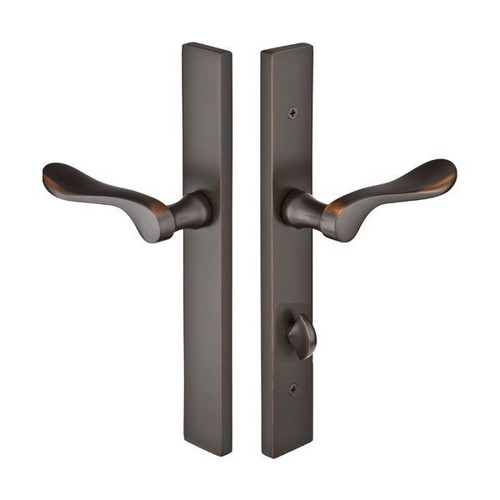 Emtek 11A3 Multi Point Lock Trim (Door Config #1) - Brass Plates, Modern Style (1.5" x 11"), Non-Keyed American Style Thumbturn Inside