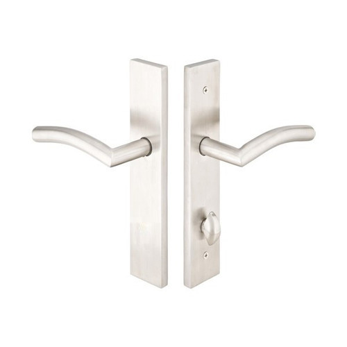 Emtek 11B3 Multi Point Lock Trim (Door Config #1) - Stainless Steel Plates, Modern Style (2" x 10"), Non-Keyed American Style Thumbturn Inside
