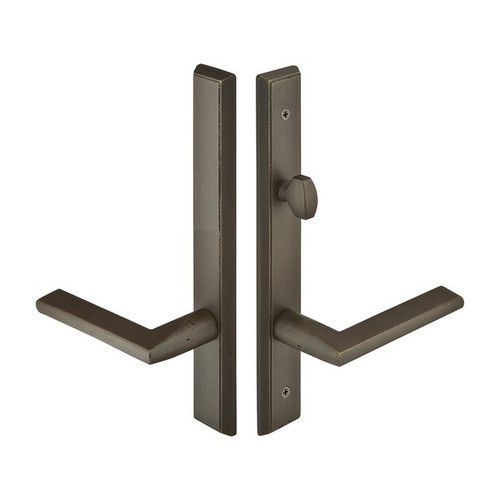 Emtek 1253 Multi Point Lock Trim (Door Config #2) - Sandcast Bronze Plates, Rectangular Style (1.5" x 11"), Non-Keyed American Style Thumbturn Inside