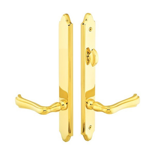 Emtek 1273 Multi Point Lock Trim (Door Config #2) - Brass Plates, Concord Style (1.5" x 11"), Non-Keyed American Style Thumbturn Inside
