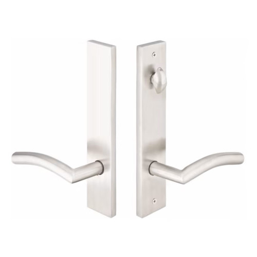 Emtek 12B3 Multi Point Lock Trim (Door Config #2) - Stainless Steel Plates, Modern Style (2" x 10"), Non-Keyed American Style Thumbturn Inside