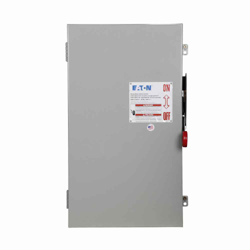 Eaton DH424FGK Heavy duty single-throw fused safety switch, 200 A, NEMA 1, Painted steel, Class H, Fusible without neutral, Four-pole, Four-wire, 240 V, Max Hp: 30, 25/ 50, 60/ 40 hp (1,3PH @Std/TD/250 Vdc), 600 V, #6-250 kcmil Cu/Al