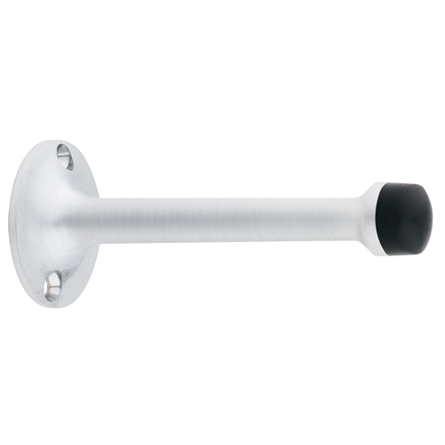 Ives WS65 cast aluminum wall stop with replaceable rubber bumper, 673 Aluminum Clear Coat finish, side view