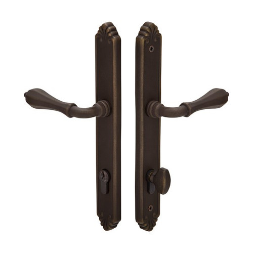 Emtek 1531 Multi Point Lock Trim (Door Config #5) - Lost Wax Cast Bronze Plates, Tuscany Style (1.5" x 11-1/8"), Keyed with Euro Cylinder Hub BELOW Handle