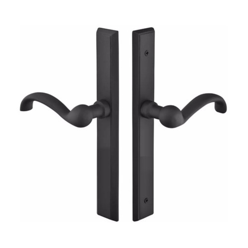 Emtek 1554 Multi Point Lock Trim (Door Config #5) - Sandcast Bronze Plates, Rectangular Style (1.5" x 11"), Non-Keyed Fixed Handle Outside, Operating Handle Inside (for Semi-Active Door)