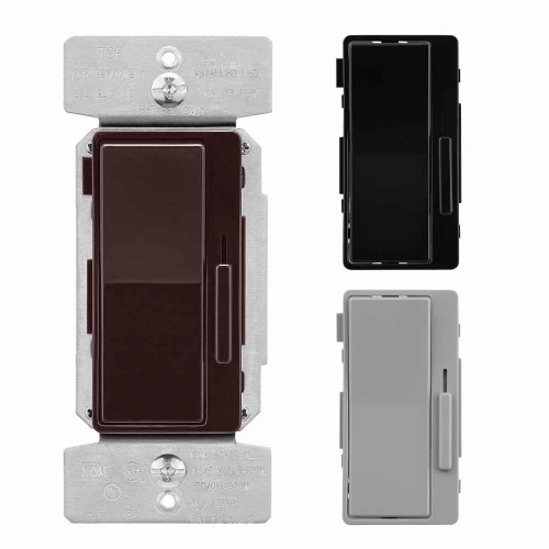 Eaton DUL06P-C7 decorator dimmer, Universal decorator dimmer w/ preset Brown/Gray/Black
