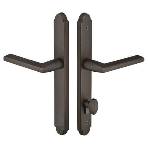 Emtek 1673 Multi Point Lock Trim (Door Config #6) - Brass Plates, Concord Style (1.5" x 11"), Non-Keyed American Style Thumbturn Inside