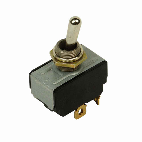 Eaton E10T215FS E10 toggle switch, Two-pole, ON, OFF, ON, 0.563 inch lever, Screw, Double-throw, 15A at 125 Vac, 10A at 250 Vac, 3/4 hp at 50 Vac, 0.47 inch bushing