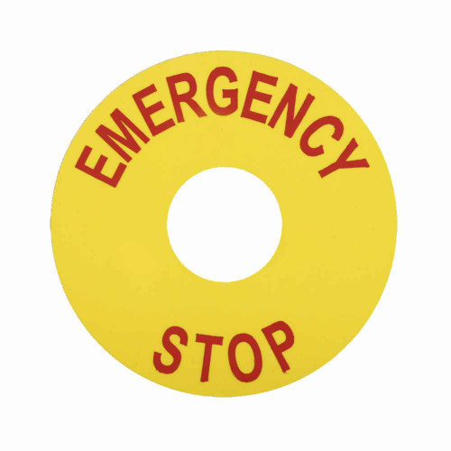 Eaton E22VA2 E22 pushbutton legend plate, 22.5 mm, Non-metallic Heavy-Duty, Round, Yellow field, Blank legend