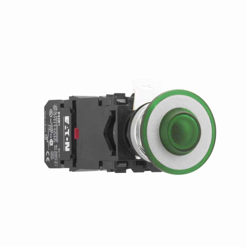Eaton E22GD3 22.5 mm Non-metallic Heavy-Duty Actuator Push-Pull Operator,Standard Actuator,Green,Chrome Beze,Plastic,Illuminated,No light unit,Two-position,Maintained push and pull,E22 Series