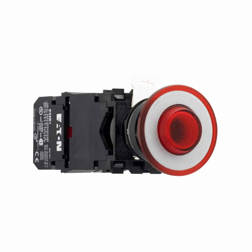 Eaton E22GDB2 22.5 mm Non-metallic Heavy-Duty Actuator Push-Pull Operator,Standard Actuator,Red,Plastic,Illuminated,No light unit,Two-position,Maintained push and pull,E22 Series