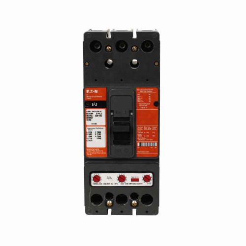 Eaton E2J3150W E2 mining complete molded case circuit breaker, J-frame, E2J, Complete breaker, Interchangeable thermal-magnetic trip, 750-1500A trip rating, Three-pole, 150A, 600 Vac, 250 Vdc, Without terminals, Mining