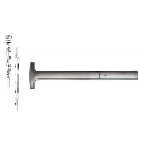 Detex Advantex 70/71 Series Concealed Vertical Rod Exit Device with Dummy Lever Trim - Wide Stile for Wood Doors