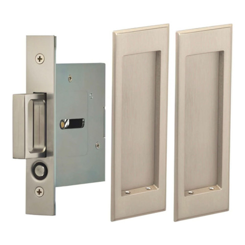 Omnia Omnia 7037/N Passage Pocket Door Lock with Traditional Rectangular Trim featuring Mortise Edge Pull OMN-7037/N
