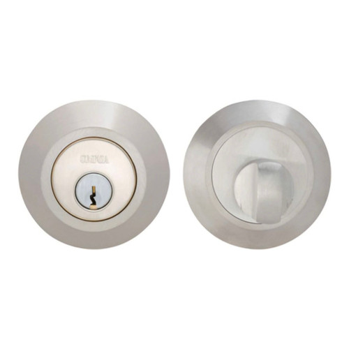 Omnia Omnia D9000 Modern Single Cylinder Auxiliary Deadbolt, Satin Stainless Steel OMN-D9000-A