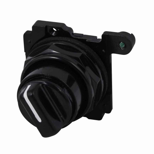 Eaton E34VFBK1-1 E34 pushbutton, E34, 30.5 mm, Corrosion Resistant, Cam 1, 60° throw, Non-illuminated, Two position, Knob, Black actuator, 1 NO-1 NC, NEMA 3, 3R, 4, 4X, 12, 13