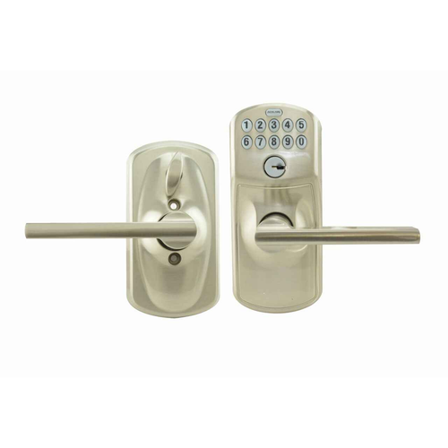 Schlage Residential FE595 Plymouth Keypad Entry Leversets with Flex-Lock and Latitude Interior Lever
