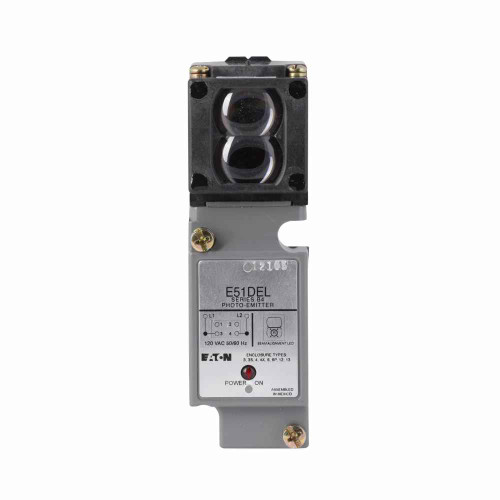 Eaton E51DEL Photoelectric Sensor Head, E51, Through Beam Source, Right Angle Eaton E51DEL Photoelectric Sensor Head, E51, Through Beam Source, Right Angle