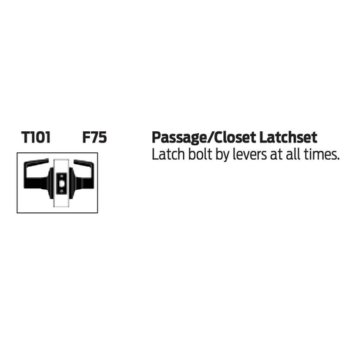 Falcon T101 Grade 1 Heavy-Duty Cylindrical Passage Lever Lock with Pressure Release Technology