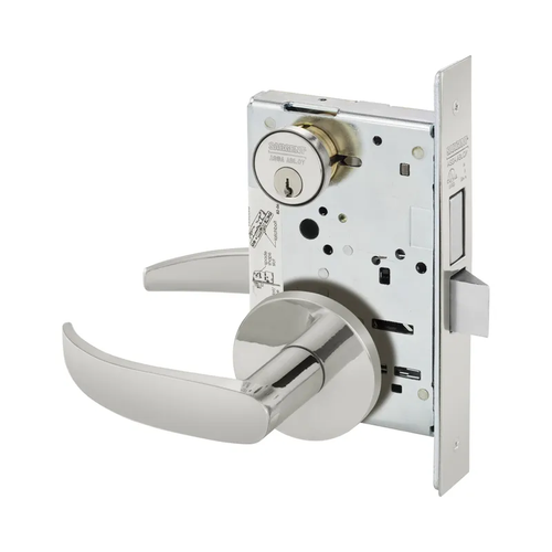Sargent 8200 Series - (8247) Front Door or Apartment Corridor Rose Trim, Heavy Duty Single Cylinder with Deadbolt Mortise Lock, Grade 1