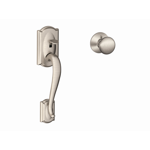 Schlage Residential FE285 Camelot Lower Half Handleset with Plymouth Knob for Electronic Deadbolts