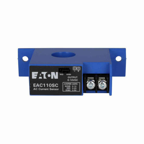 Eaton EAC110SC Current watch series Transducer, Current Sensor, UL94 V0 Flammability Rated Plastic enclosure, Measure up to 50A max AC, Screw Terminals, 0.25% FS accuracy