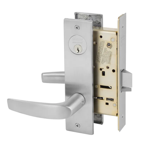 Sargent 8200 Series - (8225) Dormitory or Exit Function Escutcheon Trim, Heavy Duty Single Cylinder with Deadbolt Mortise Lock, Grade 1