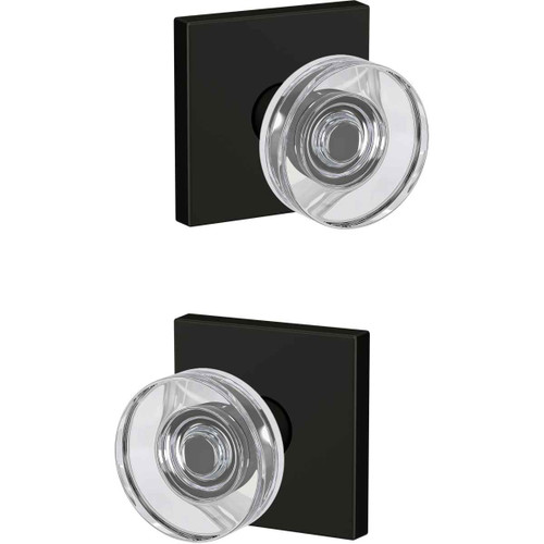 Schlage Residential Schlage Residential FC172 - Dawe Glass Knob Knob Non Turning Double Dummy Pair SCR-FC172-NONKEYED-DAW