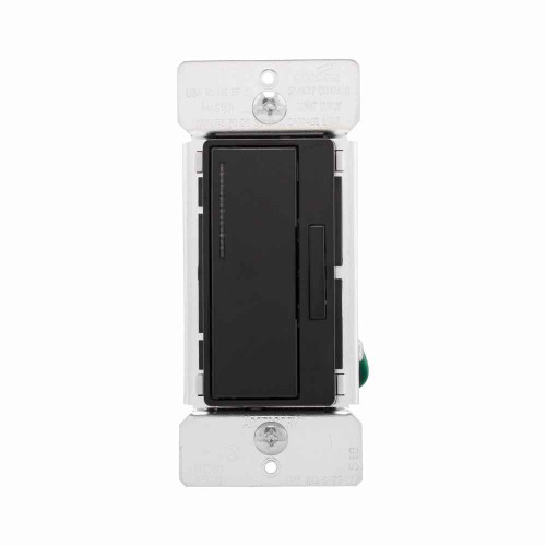 Eaton RF9542DBK Z-Wave dimmer, 7-step LED light level display, Flush, 120V, Wire lead, Push pad, Maintained, Black, Fan, LED, INC, CFL, ELV, MLV, FLR, Halogen, Single-pole, Three-way, Single-phase, Multi-location, Polycarbonate