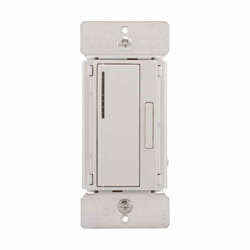 Eaton RF9542DW Z-Wave dimmer, 7-step LED light level display, Flush, 120V, Wire lead, Push pad, Maintained, White, Fan, LED, INC, CFL, ELV, MLV, FLR, Halogen, Single-pole, Three-way, Single-phase, Polycarbonate, Multi-location
