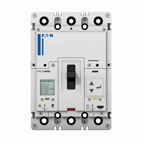 Eaton PDG23K0225P3YK Power Defense molded case circuit breaker, Globally Rated, Frame 2, Three Pole, 225A, 50kA/480V, PXR25 LSIG w/ Modbus RTU, CAM Link, ZSI & Relays, Standard Terminals Line Only (PDG2X3TA225)
