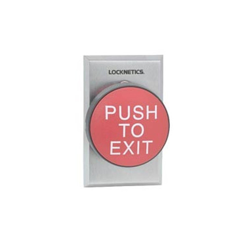 Schlage Electronic 625RD - 2-3/4" Heavy Duty Red Pushbutton with Push to Exit Engraved Aluminum Finish
