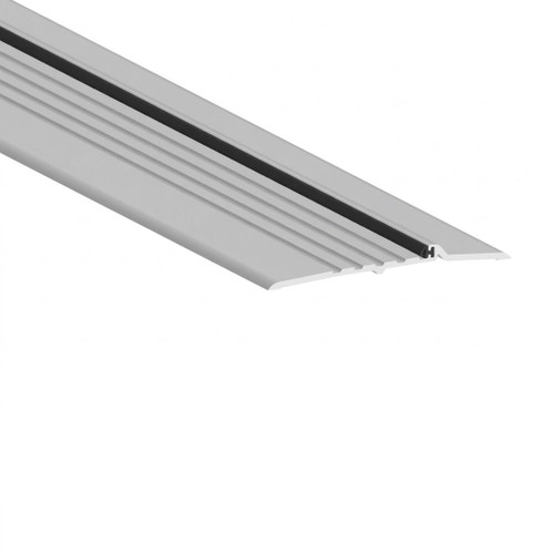 Zero 65A Rabbeted Threshold with Silicone Seal - Aluminum Mill Finish - top view with cross-section diagram showing 5" (127 mm) width, 1/2" height, claw-grip edge, and silicone seal position